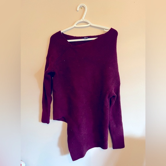 Marciano asymmetrical burgundy sweater dress - Picture 1 of 2